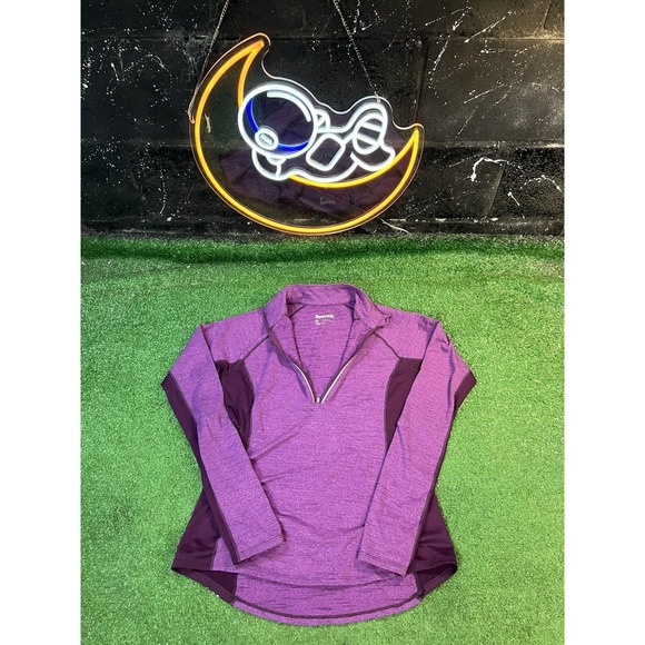 Reebok Womens Speed‎ Wick 1/2 Zip Pullover Top Medium Purple One Series Running - Picture 1 of 6